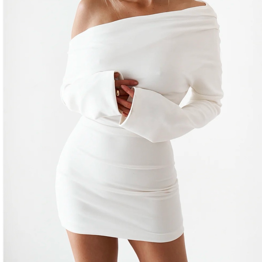 Elegant Off-Shoulder White Dress